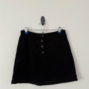 H&M Black Mini Skirt with Button Detail